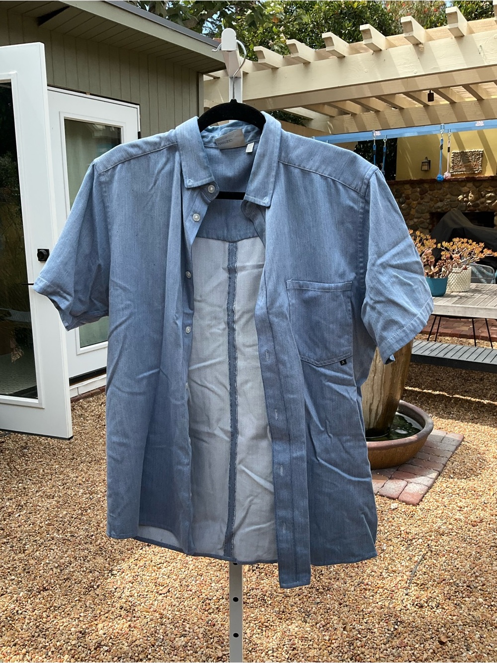 Wesc Men's Light Blue Short-Sleeve Shirt Jacket